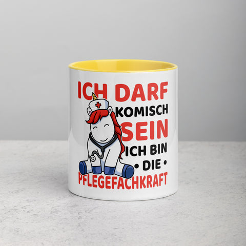 Ich darf komisch sein. Ich bin die Pflegekraft - Color Tasse