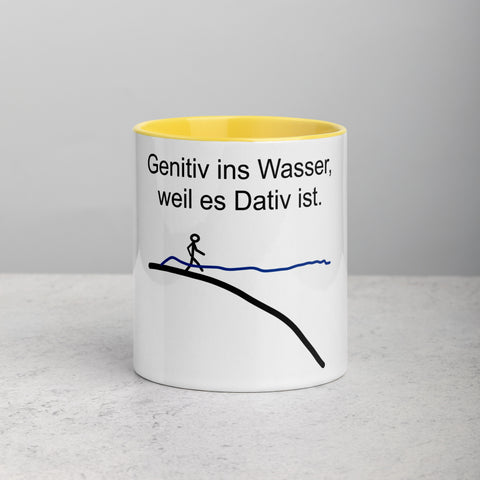 Genitiv ins Wasser, weil es Dativ ist - Color Tasse