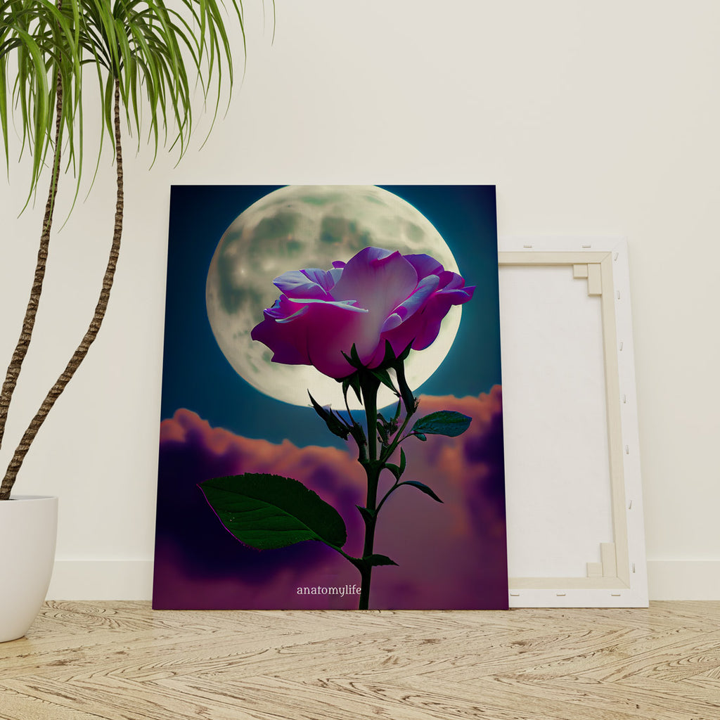 Moonlight No. 5 - Blumen im Mondlicht - Leinwand