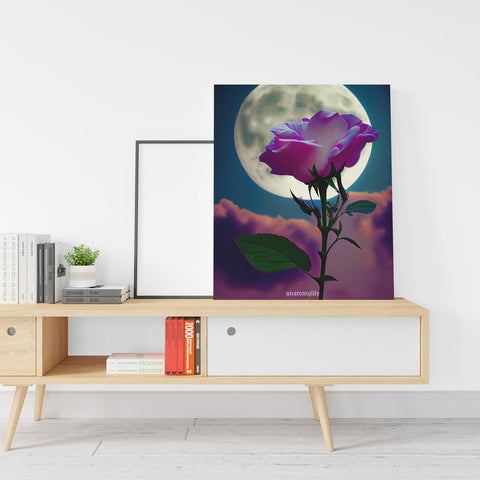 Moonlight No. 5 - Blumen im Mondlicht - Leinwand