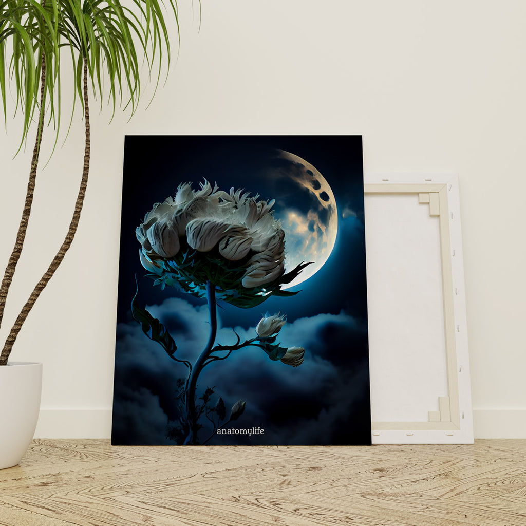 Moonlight No. 10 - Blumen im Mondlicht - Leinwand