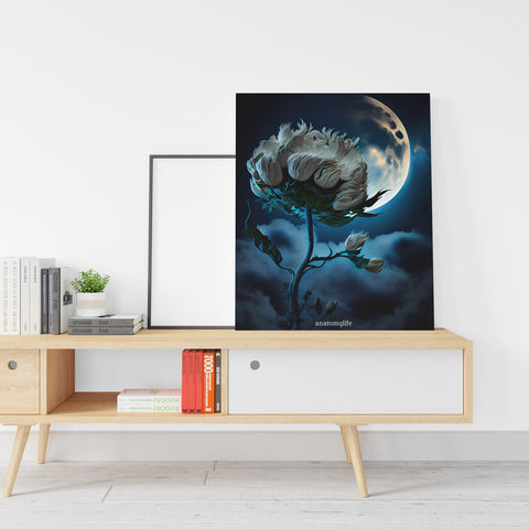 Moonlight No. 10 - Blumen im Mondlicht - Leinwand