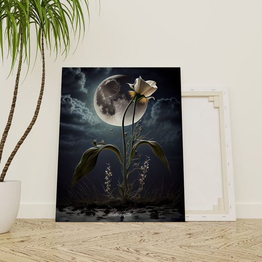 Moonlight No. 11 - Blumen im Mondlicht - Leinwand