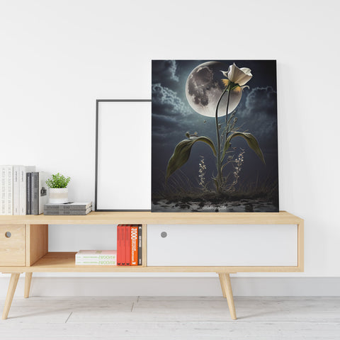 Moonlight No. 11 - Blumen im Mondlicht - Leinwand