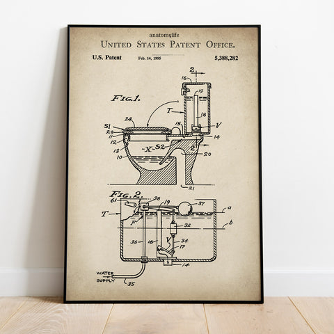 Toilette mit Spülkasten - Patent Style