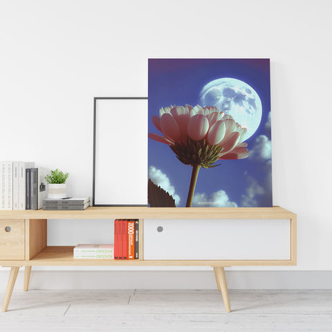 Moonlight No. 1 - Blumen im Mondlicht - Leinwand