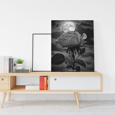Moonlight No. 9 - Blumen im Mondlicht - Leinwand