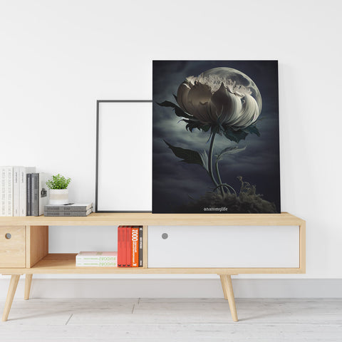 Moonlight No. 7 - Blumen im Mondlicht - Leinwand