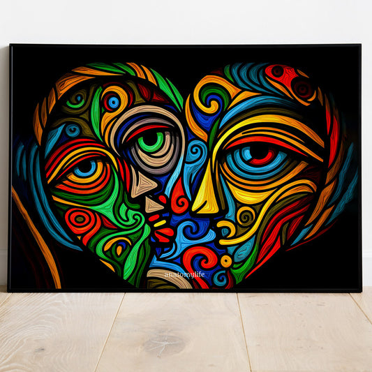 Heart No. 3 - Picasso Style - Ein Farbspektakel nach deinem Geschmack!